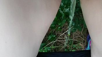 PEE IN THE WOODS WHILE OUT WALKING